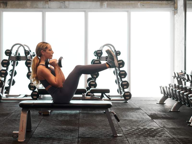 Person working out in a gym