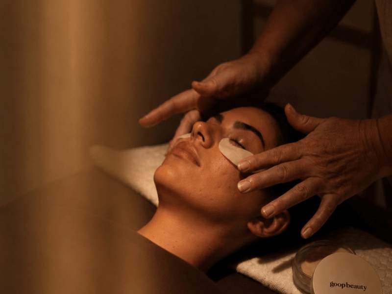 woman having facial
