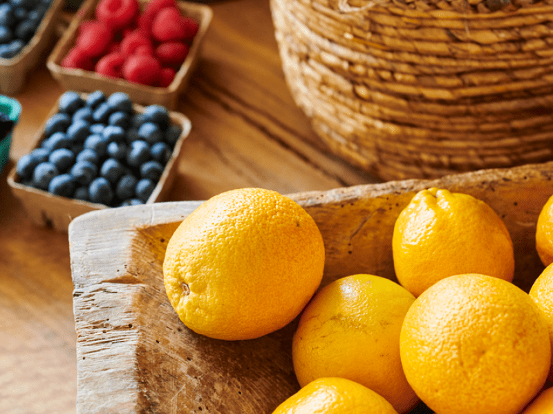 Baskets of fresh fruit 