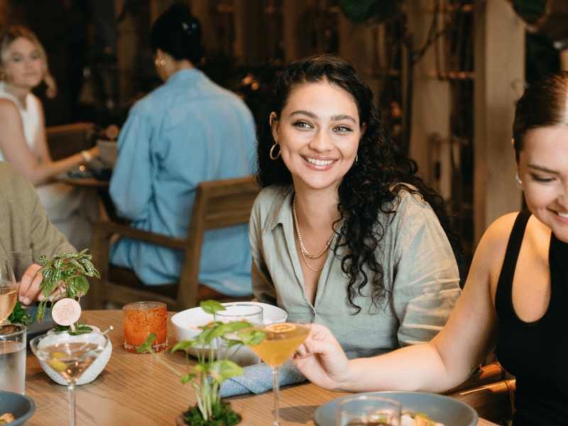 girl eating at dinner table