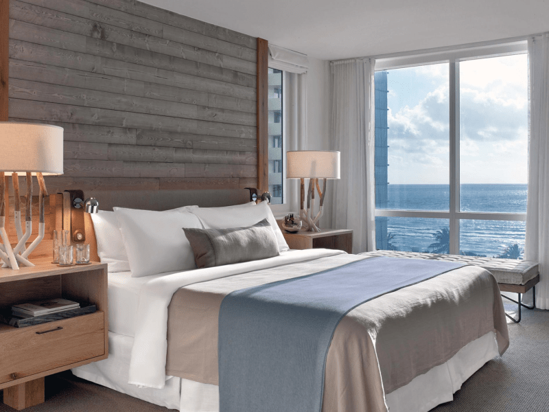 Bedroom with an ocean view