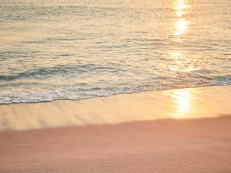 Waves crashing onto a beach