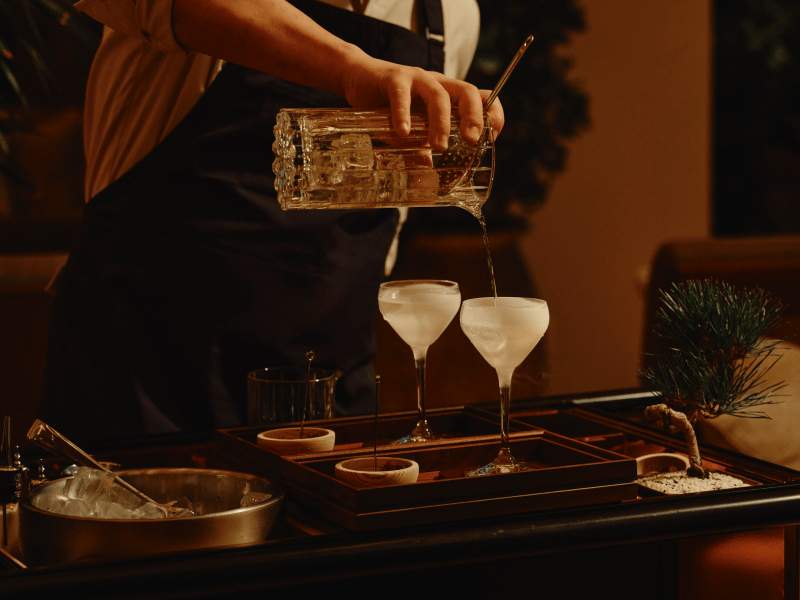 bartender shaking a cocktail
