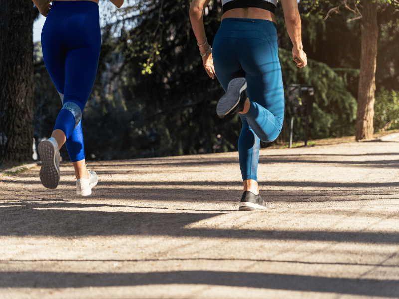 Two people jogging