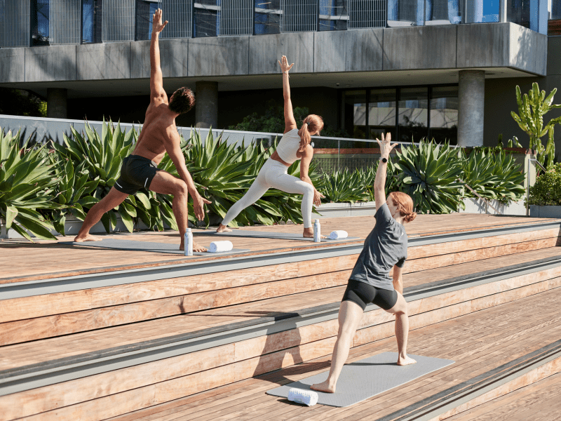 People doing yoga