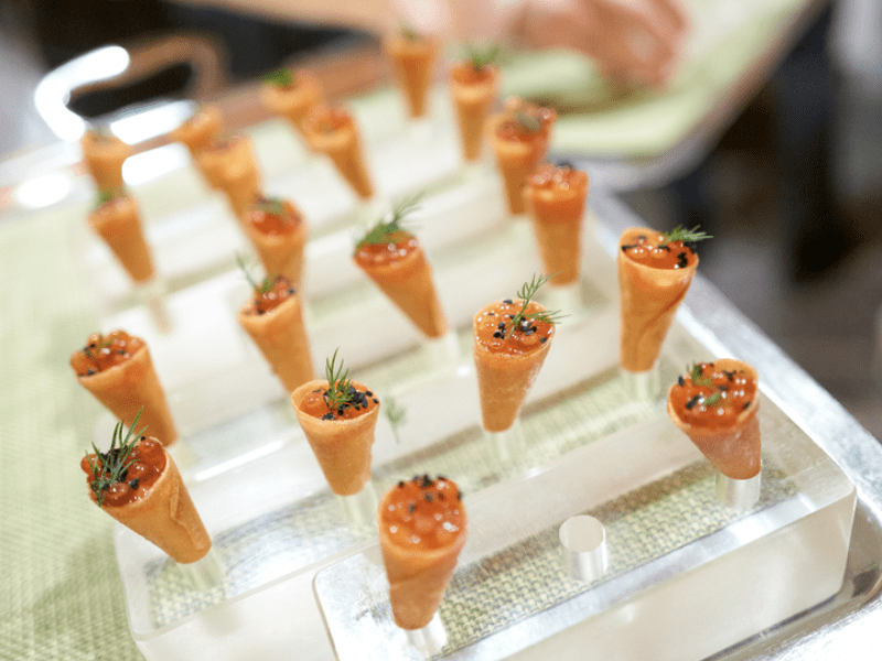 Tiny cones of caviar