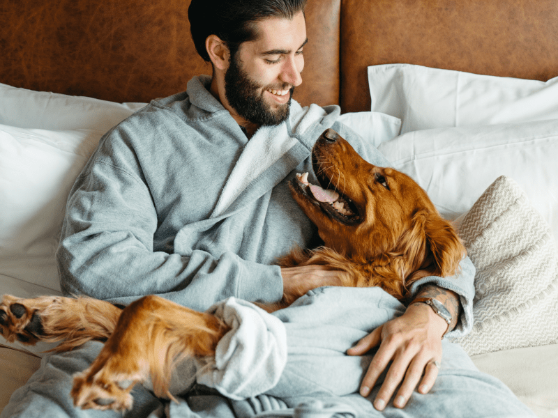 Man with his dog