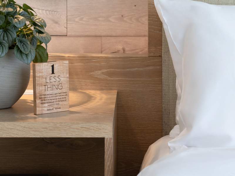 Wood paneled bedroom