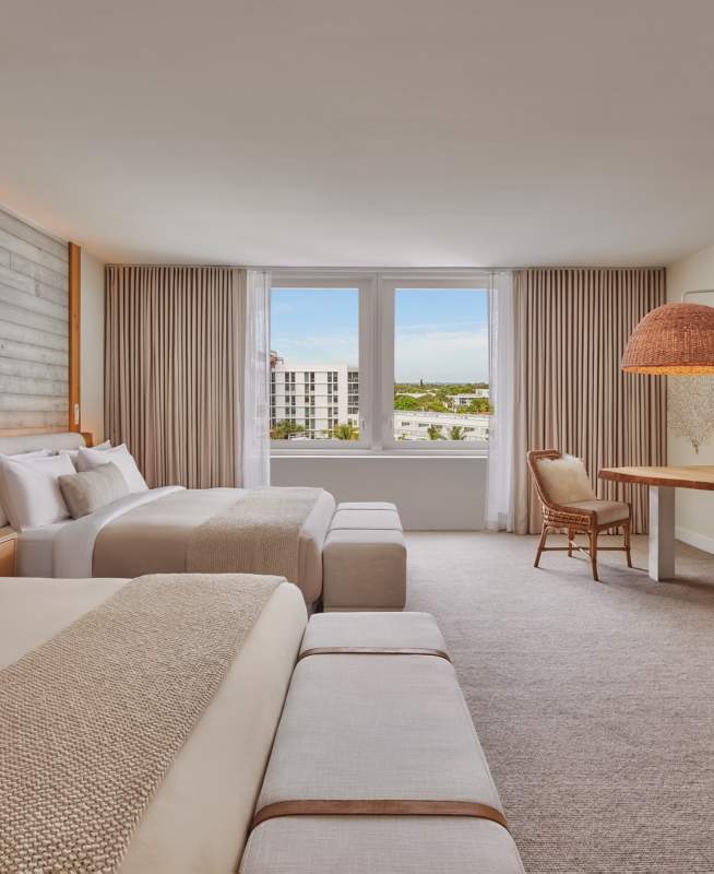 Hotel room with two king beds