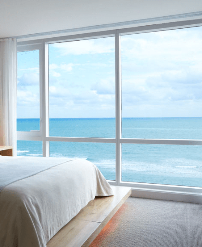 Hotel room with ocean view