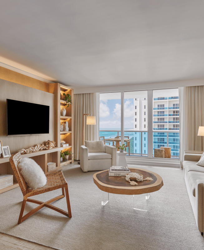hotel room living area