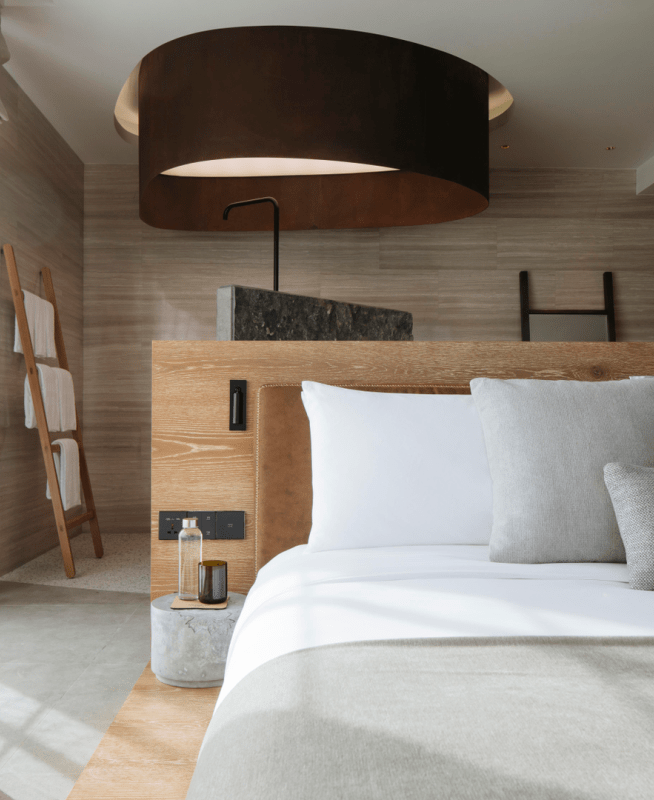 Bedroom suite with view of ocean pool