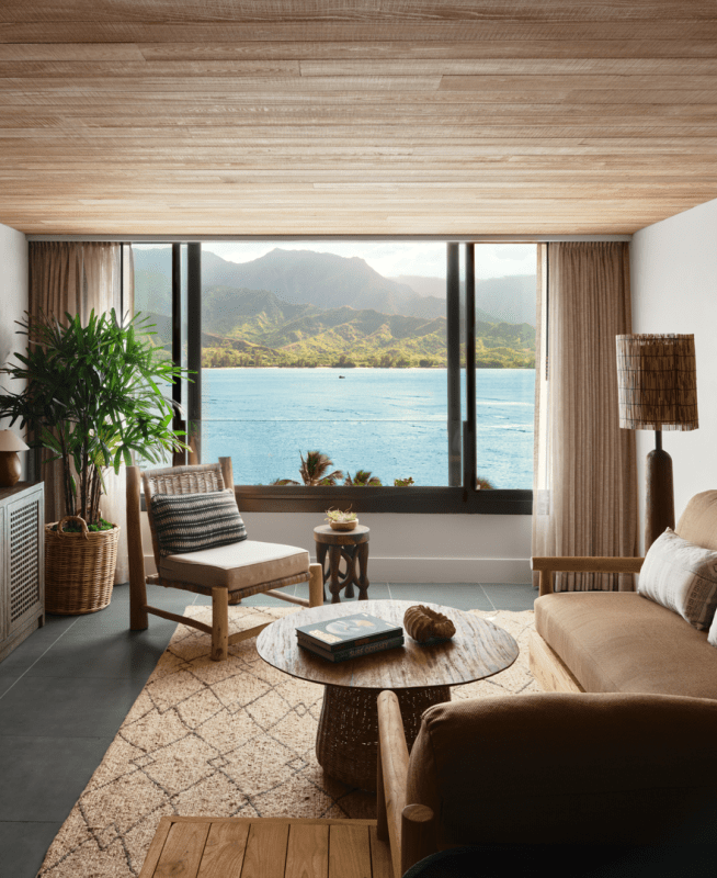 view of the ocean from within a guestroom