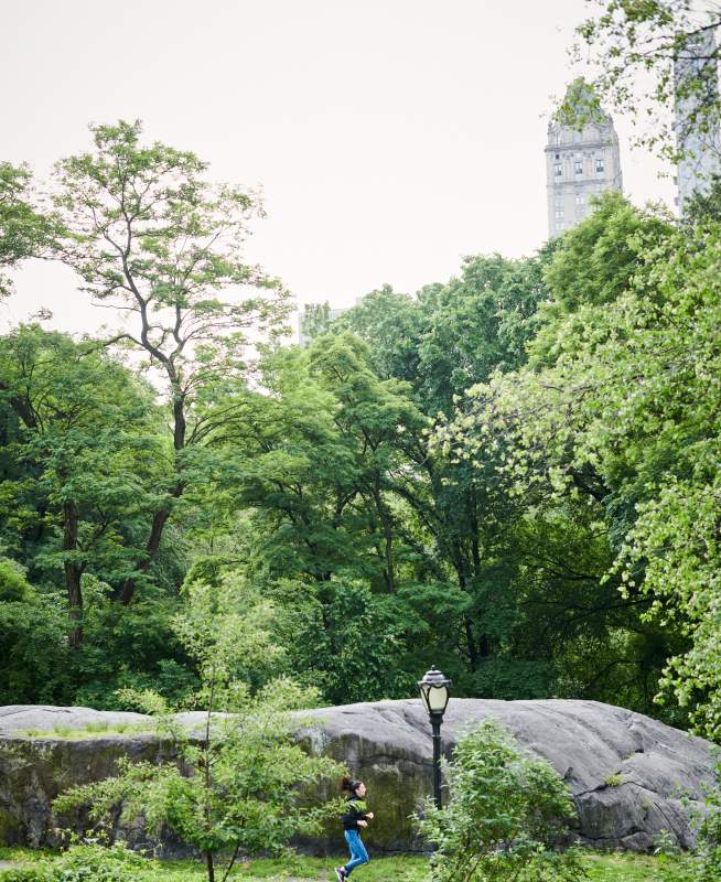 Personne faisant son jogging dans Central Park 