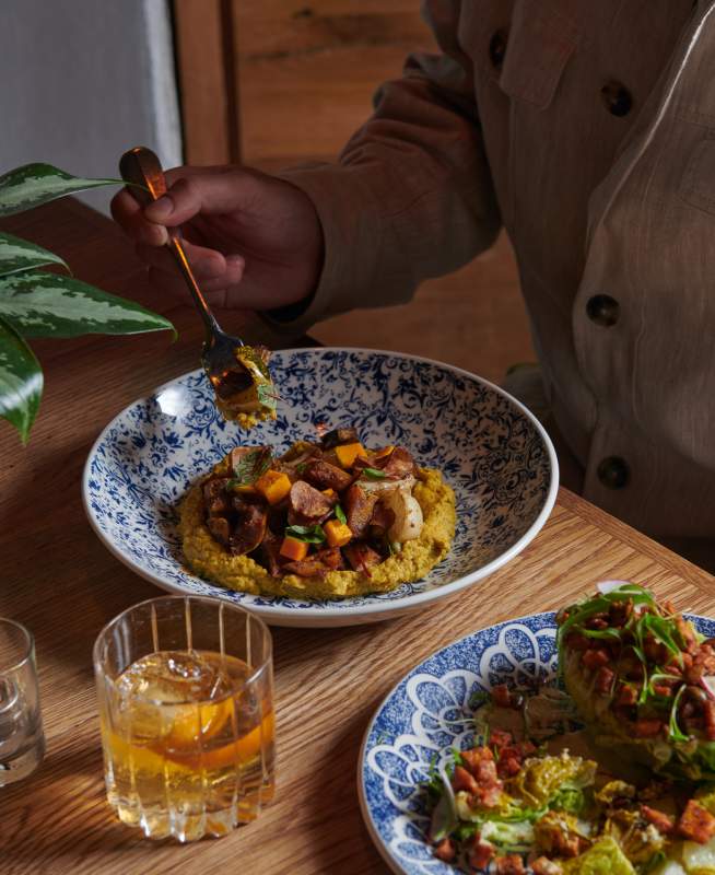 person eating a meal