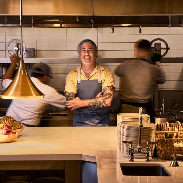 Chef Mike Solomonov in the AVIV kitchen