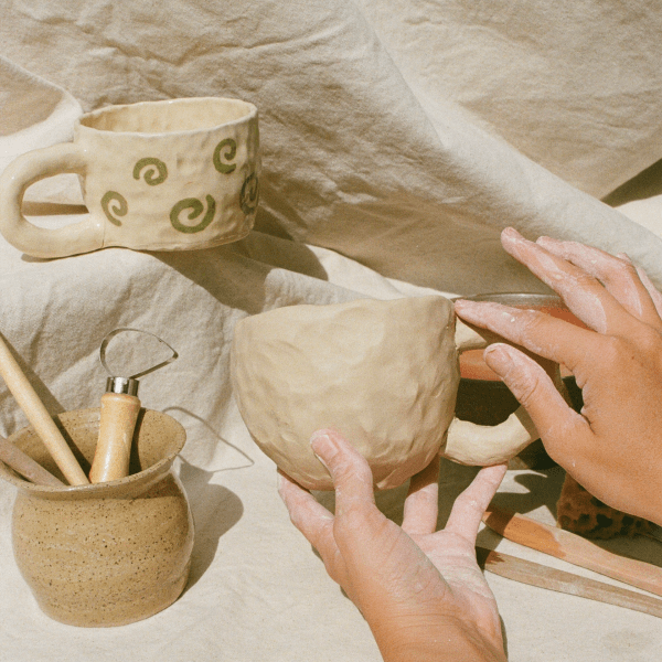 Clay mugs