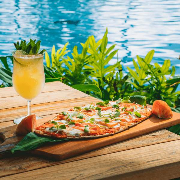 pizza with a drink