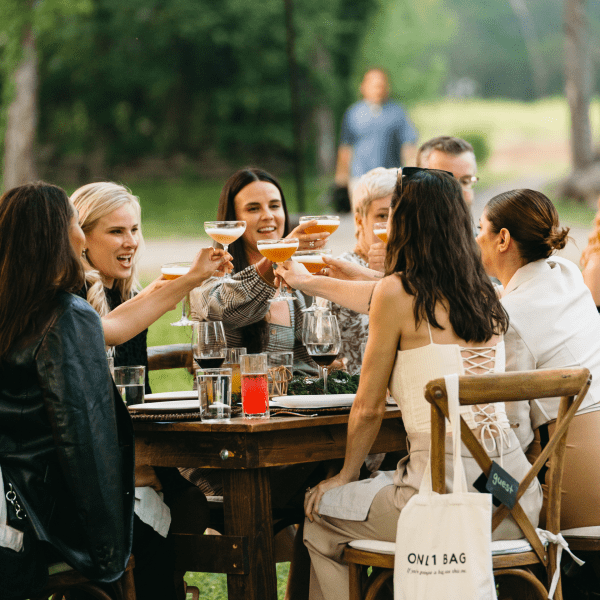 friends cheers at the table