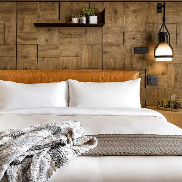 Hotel room bed