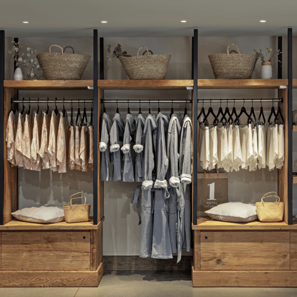 A neatly organized closet space
