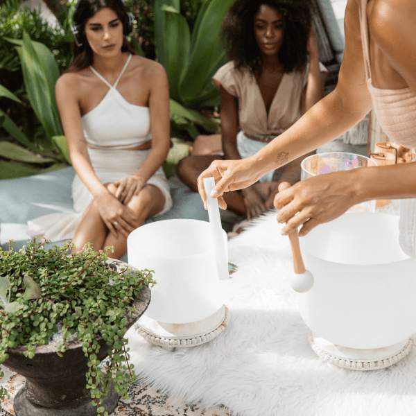 People participating in a holistic ceremony 