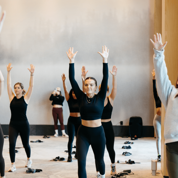 group of people doing a workout