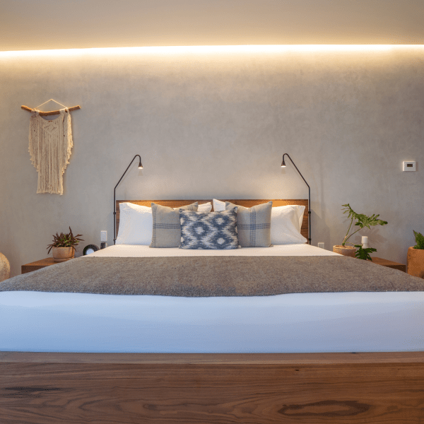 A large king bed
