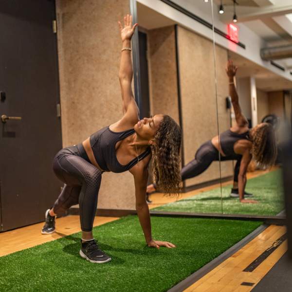 Brittany Watts exercising 