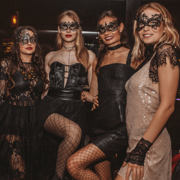 Group of women in halloween costumes 