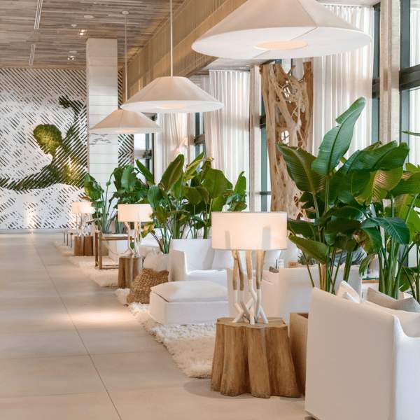 White lounge area