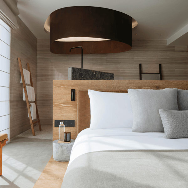 Bedroom suite with view of ocean pool