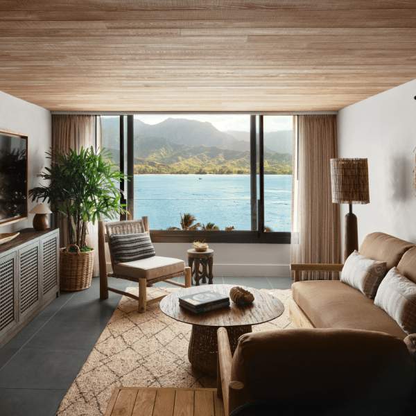 view of the ocean from within a guestroom