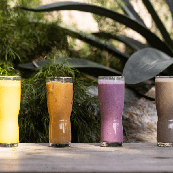 A variety of colorful smoothies