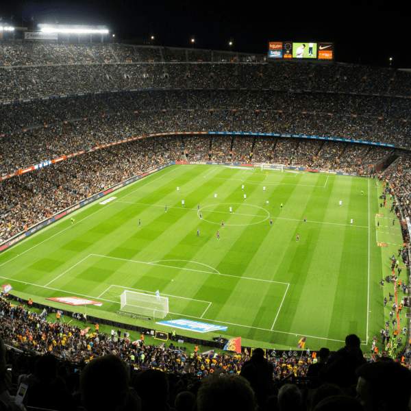 a soccer football stadium filled with people