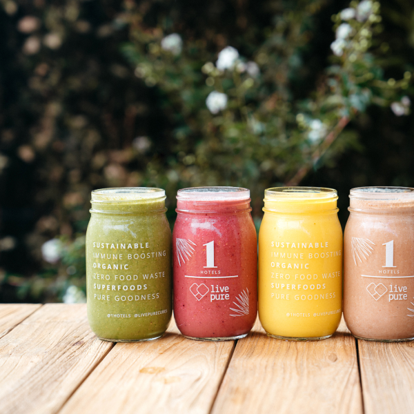 Smoothies lined up 