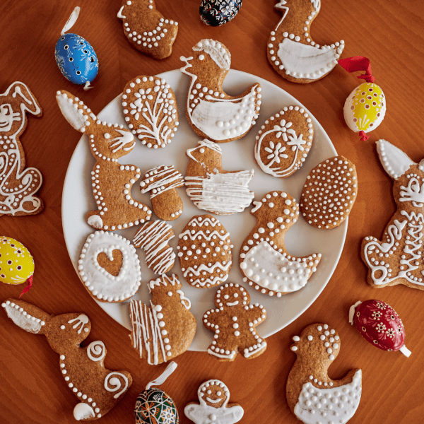 Easter themed gingerbread cookies