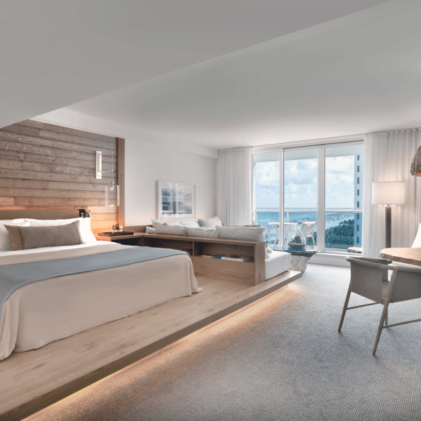 Bedroom with a desk