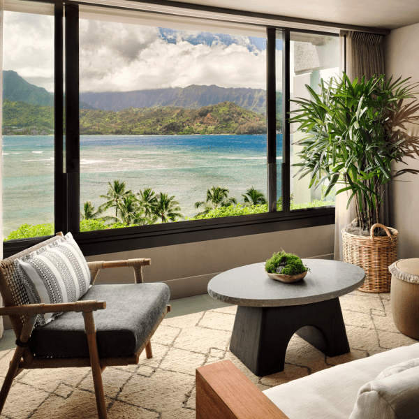 view of ocean from within a guestroom