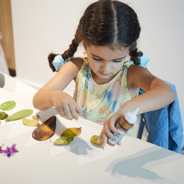 A child doing arts and crafts 