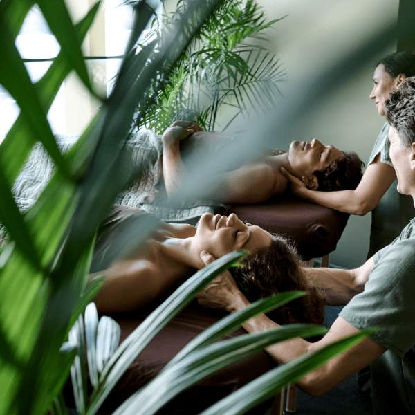 two people getting a facial