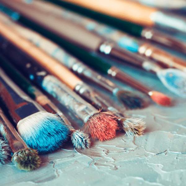 A row of paintbrushes