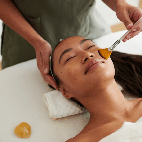 Woman getting facial