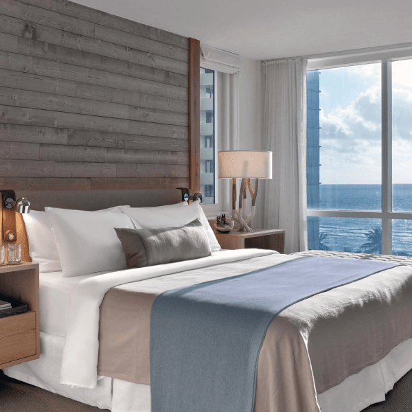 Bedroom with an ocean view