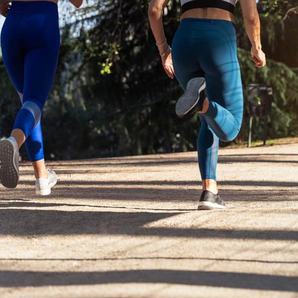 Two people jogging