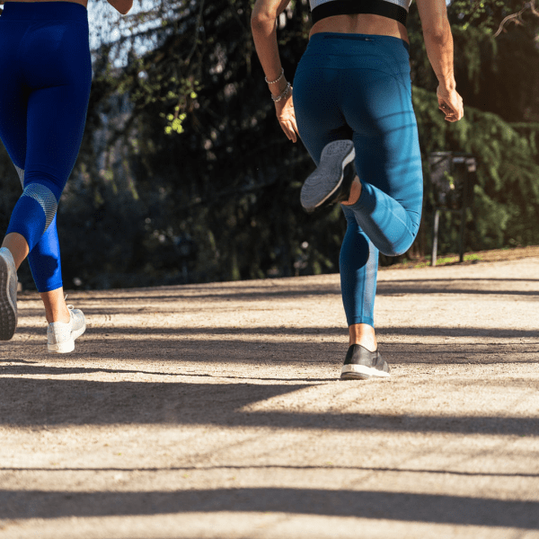 Two people jogging