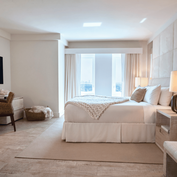 White colored primary bedroom