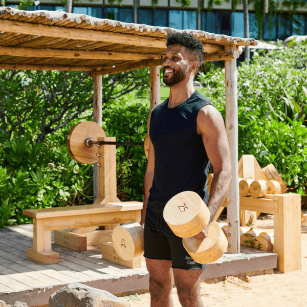 Man working out outdoors