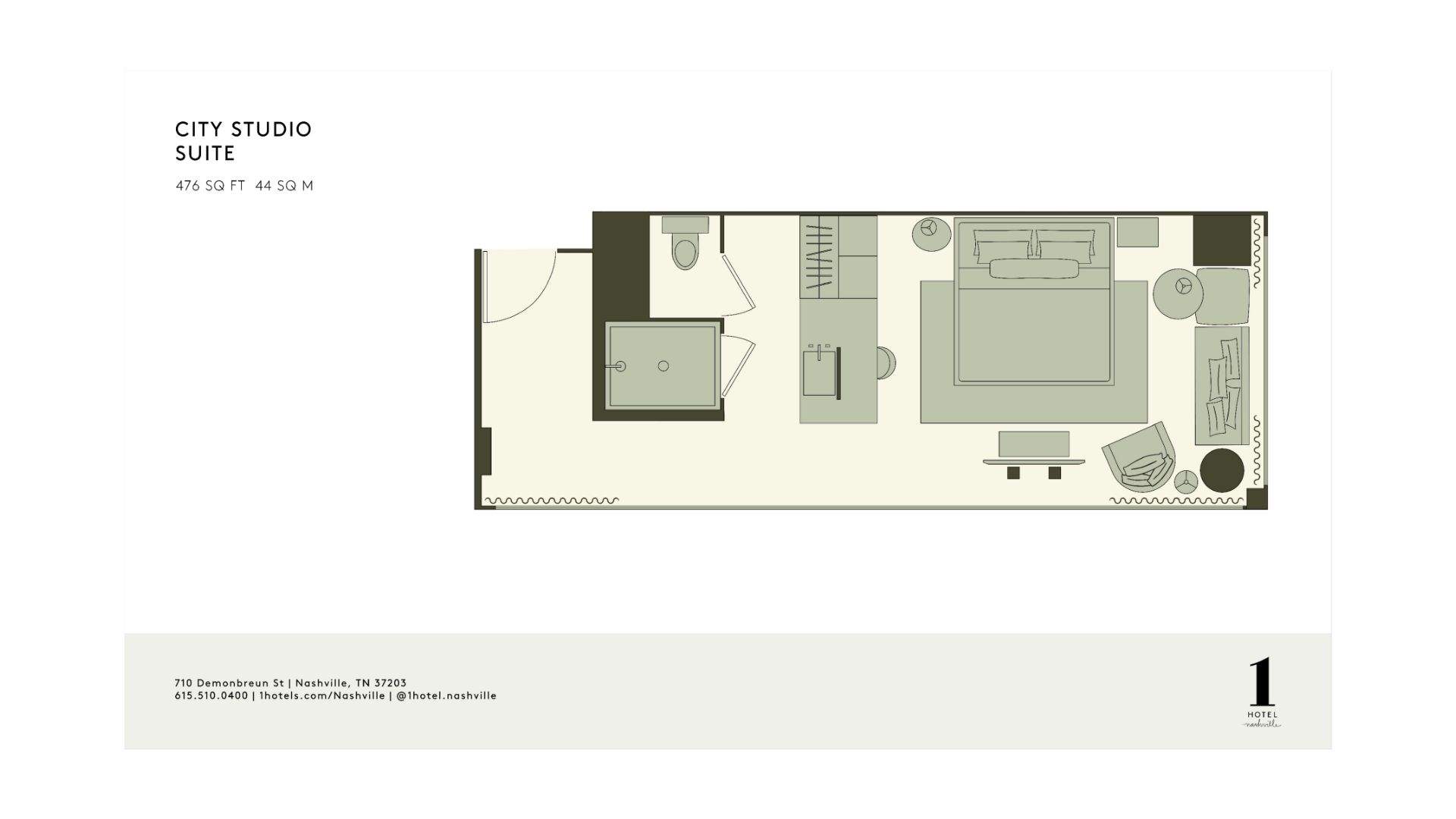 Plan d'étage de la City Studio Suite