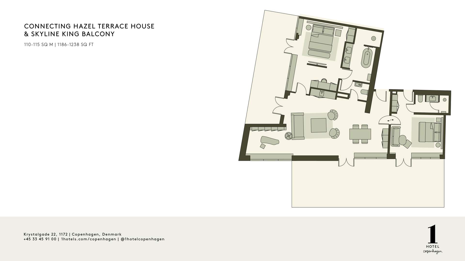 Planta do quarto com ligação